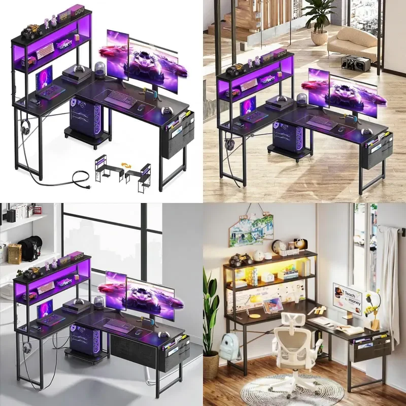 Compact Home Office Desk with Storage Shelves Simple Writing Table for Bedroom Study Space Multifunctional Workstation