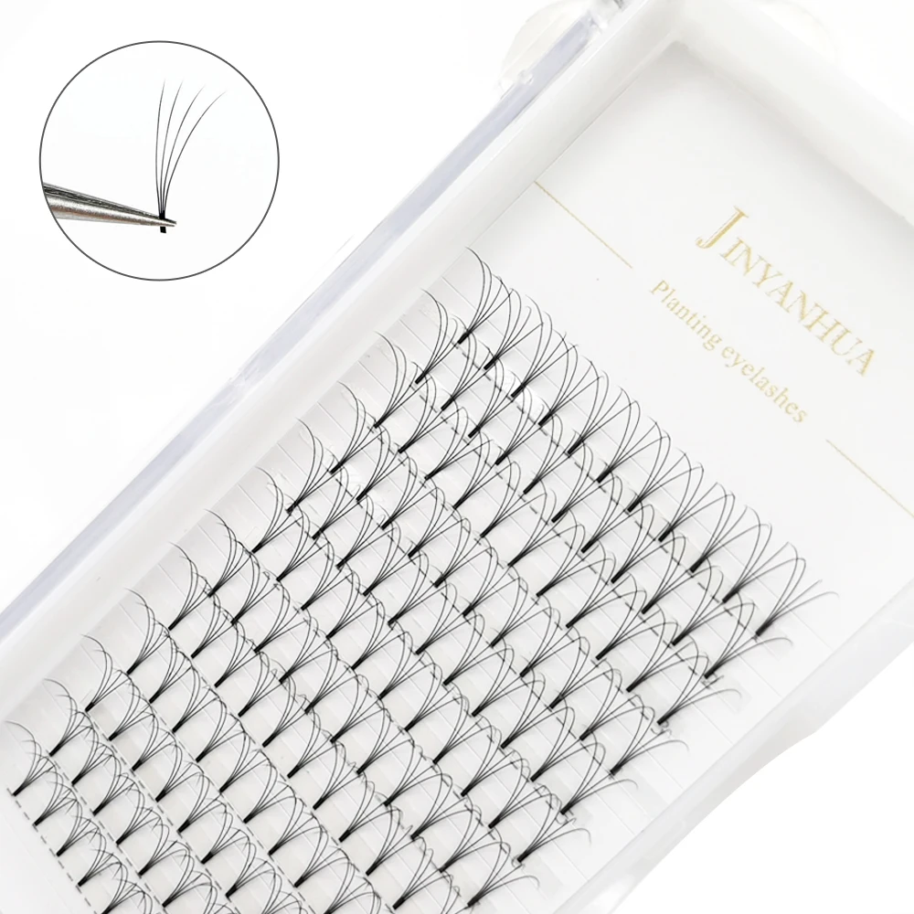 JINYANHUA 2d3d4d 12Rows Soft Mink Eyelashes  Pre Made Volume Fans Lashes Individual Eyelash Extensions Natural False Eyelashes