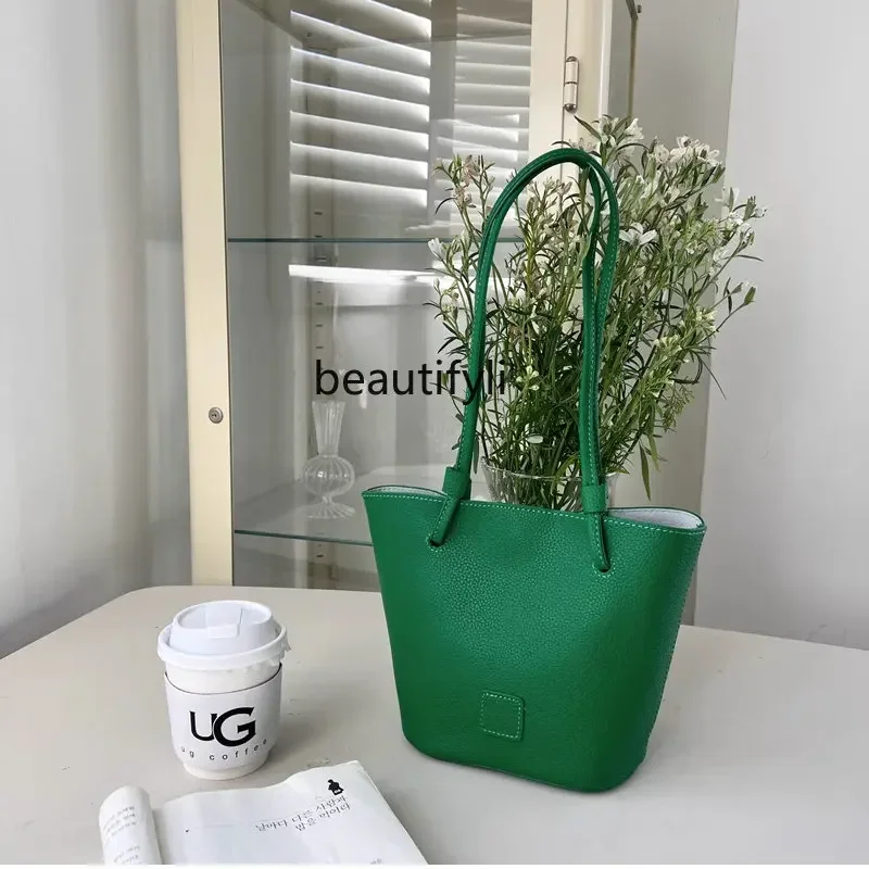 L11 zqVegetable Basket Summer Everyday Joker Single Shoulder Bucket Bag Korean Simple Fashion Combination Bags