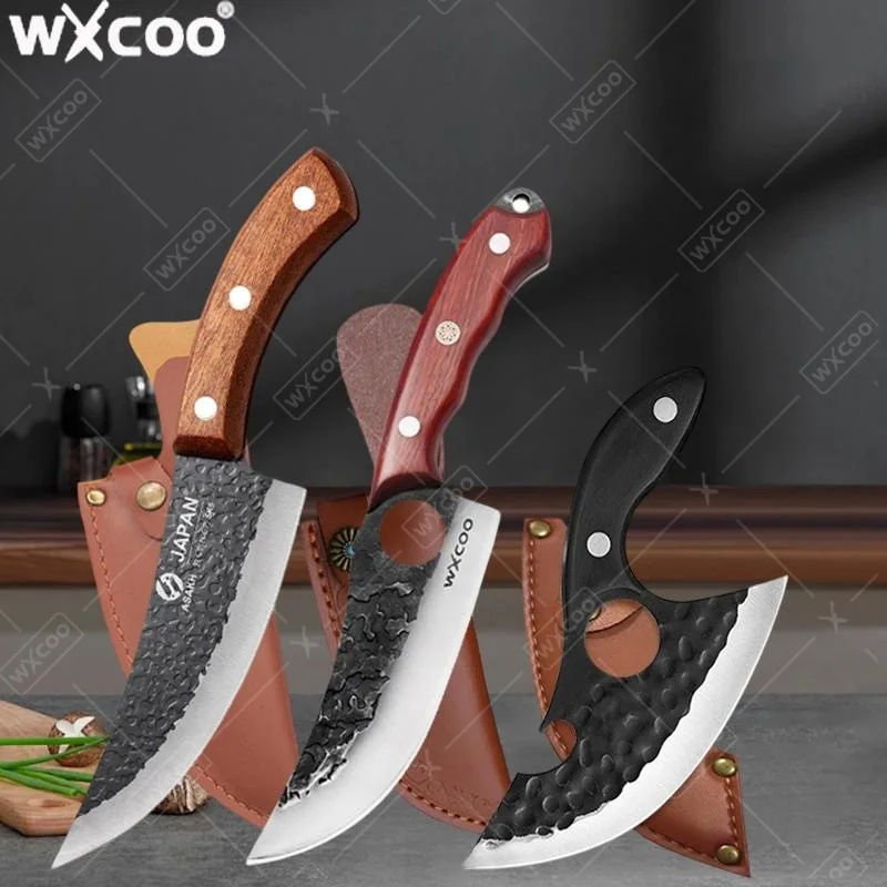 WXCOO Multifunktionales Ausbeinmesser aus Edelstahl, geschmiedetes Küchenmesser, Metzger, Fleischbeil, Obstpeeling, Haut