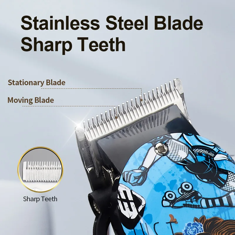 Resuxi LM-01 Electric Cordless Printed Hair Clipper for Men Barber Hair Cutting Machine Professional