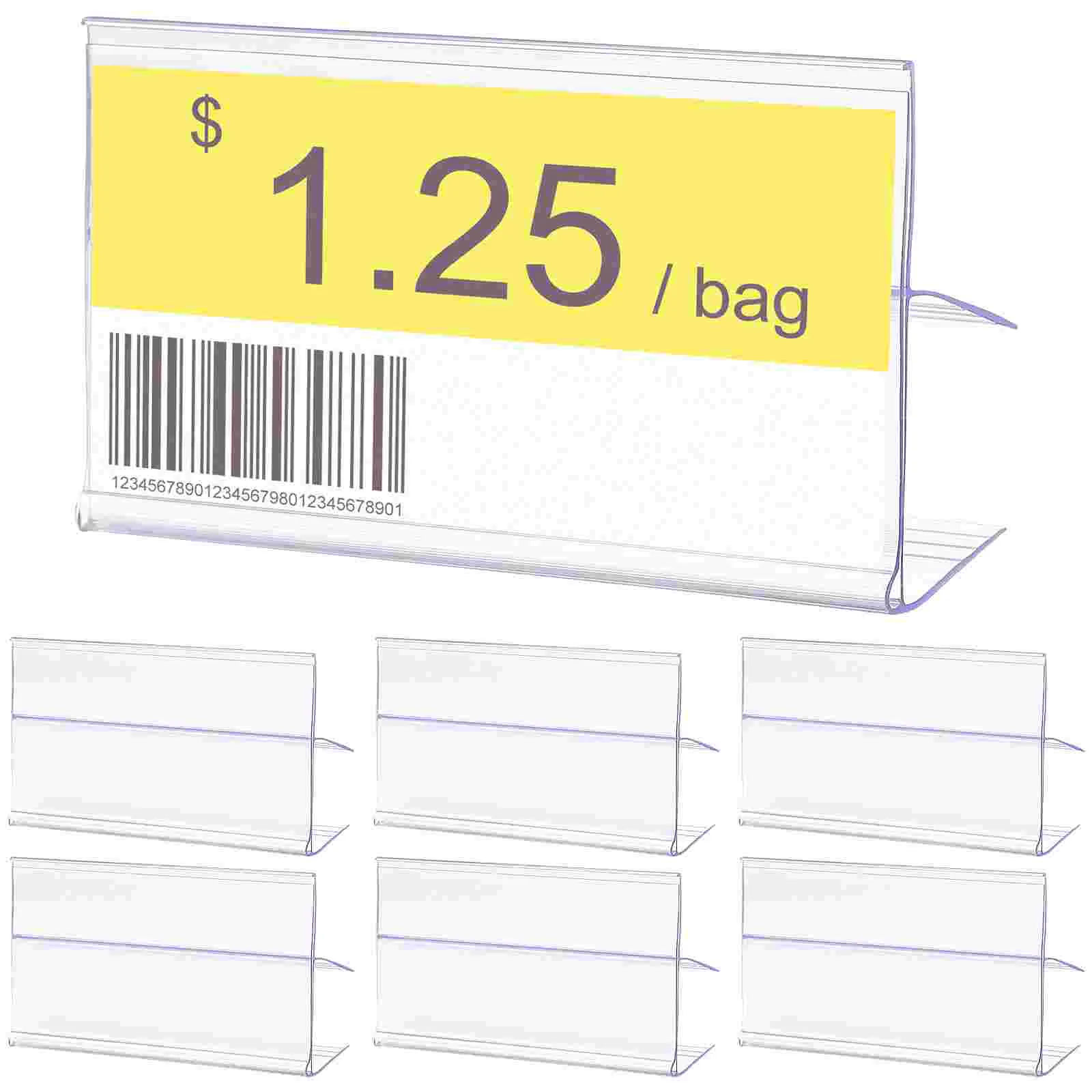 

30 Pcs Price Tag Shelf Label Card Holders Sign Display Signage Storing Merchandise Clear