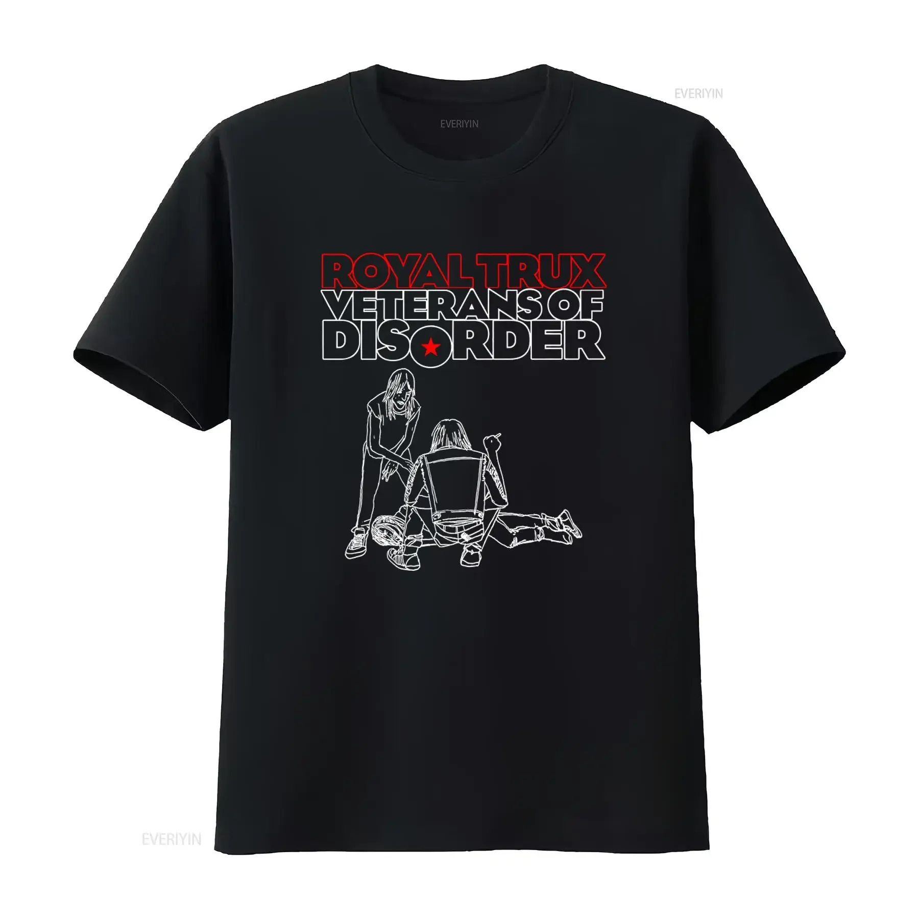 90s Royal Trux Veterans Of Disorder Black Cotton Rock Band T Shirt vintage Washed designer clothes streetwear Casual Soft