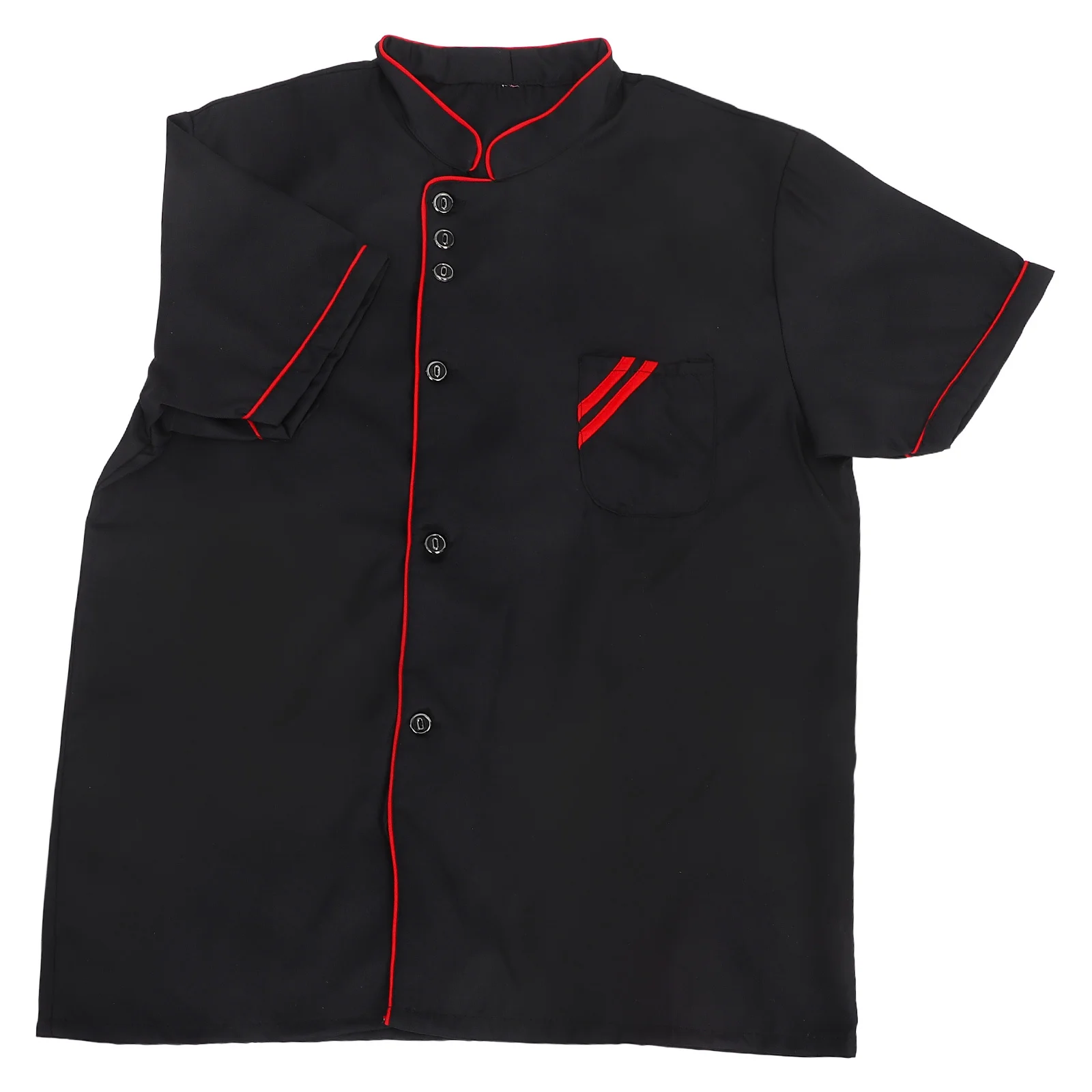 반팔 셰프 코트 블랙 유니섹스 주방 유니폼 통기성 케이터링 작업복 - 내구성 있는 셰프 재킷 남성용