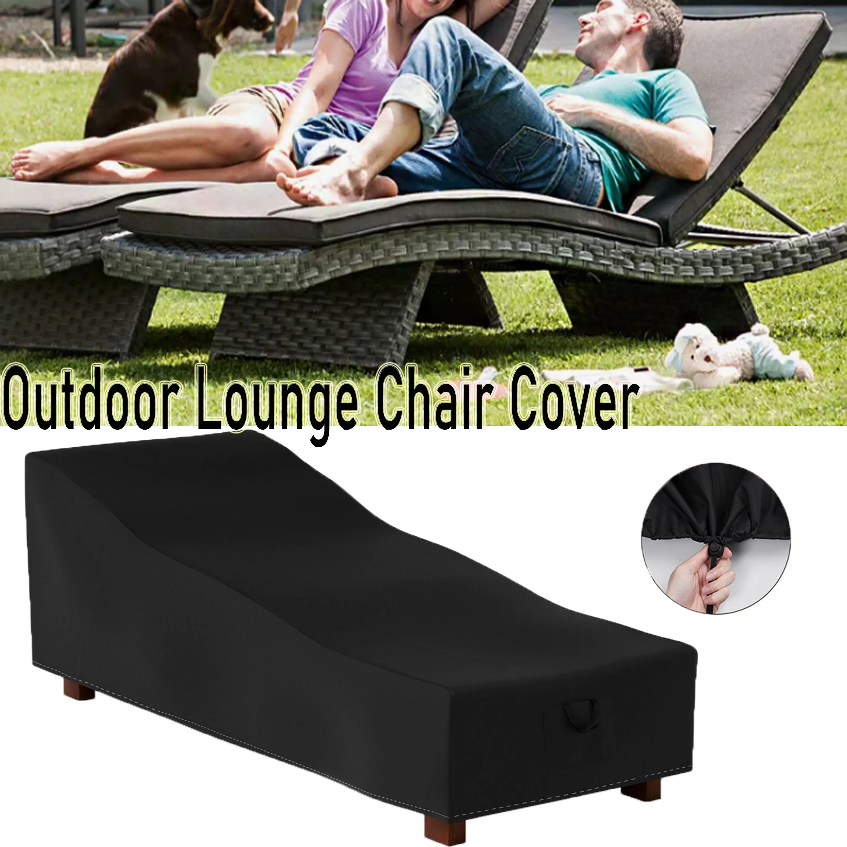 

420D Outdoor Sun Lounger Cover Lounge Chair Recliner Protective Cover Garden Furniture Waterproof Dustproof Rain Patio Cover