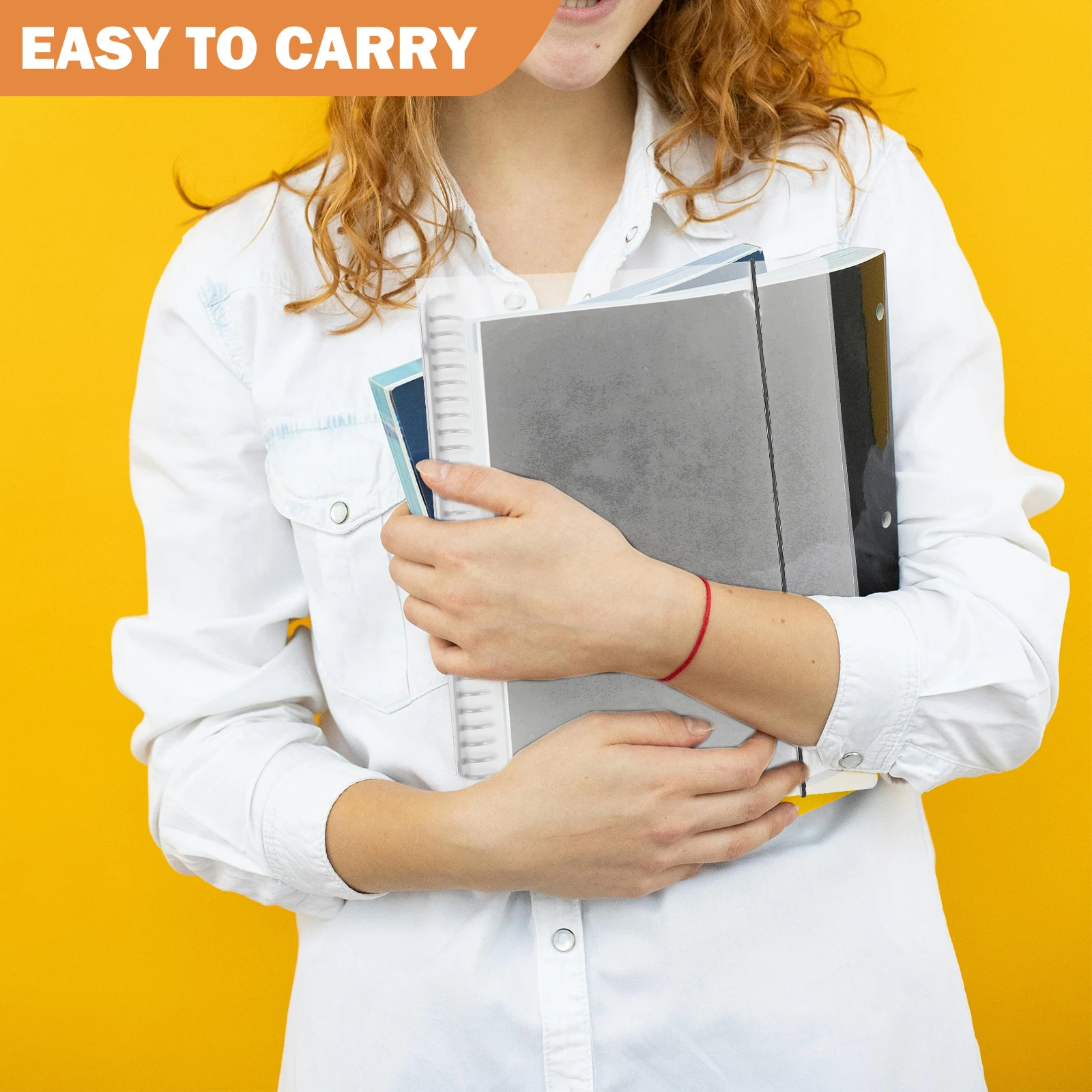 

Transparent Loose Leaf Binder A4 PP Notebook Cover Filing Reusable Shell Document Protective Cover for School Study