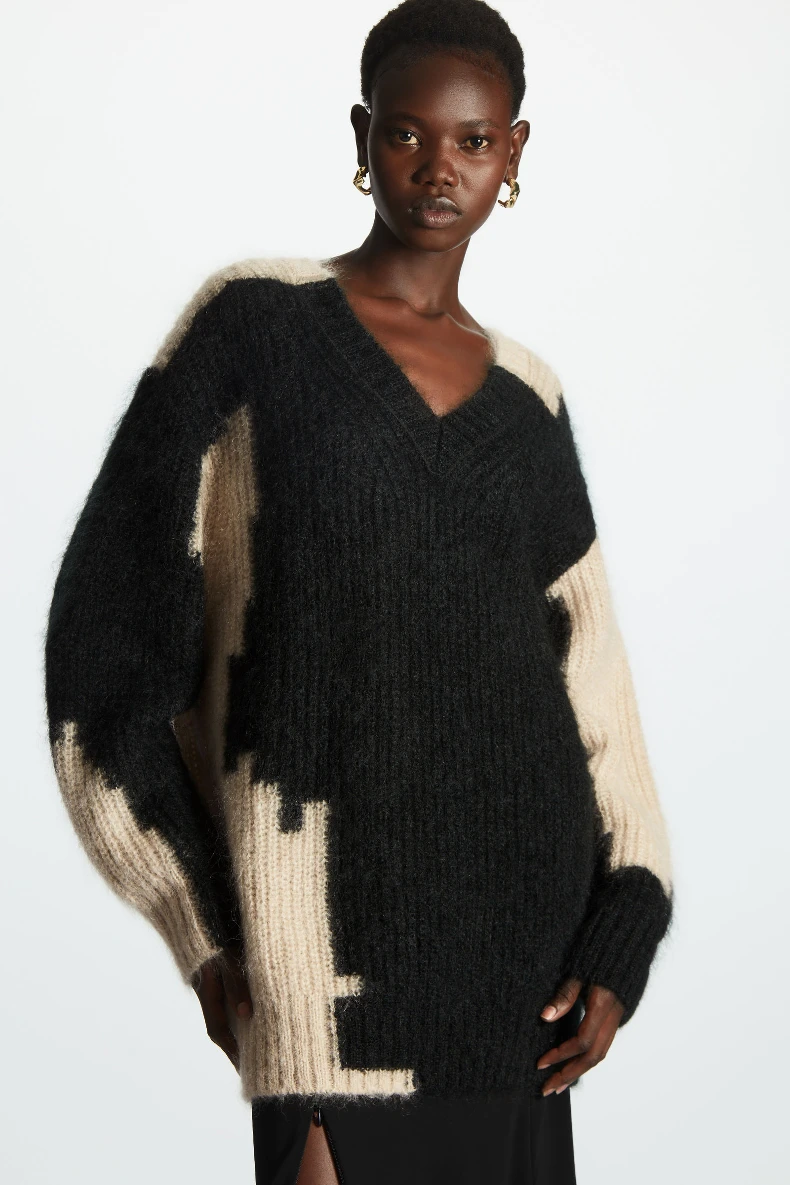 Ethereal 2024 new style of Women\'s casual loose mohair blend color sweater