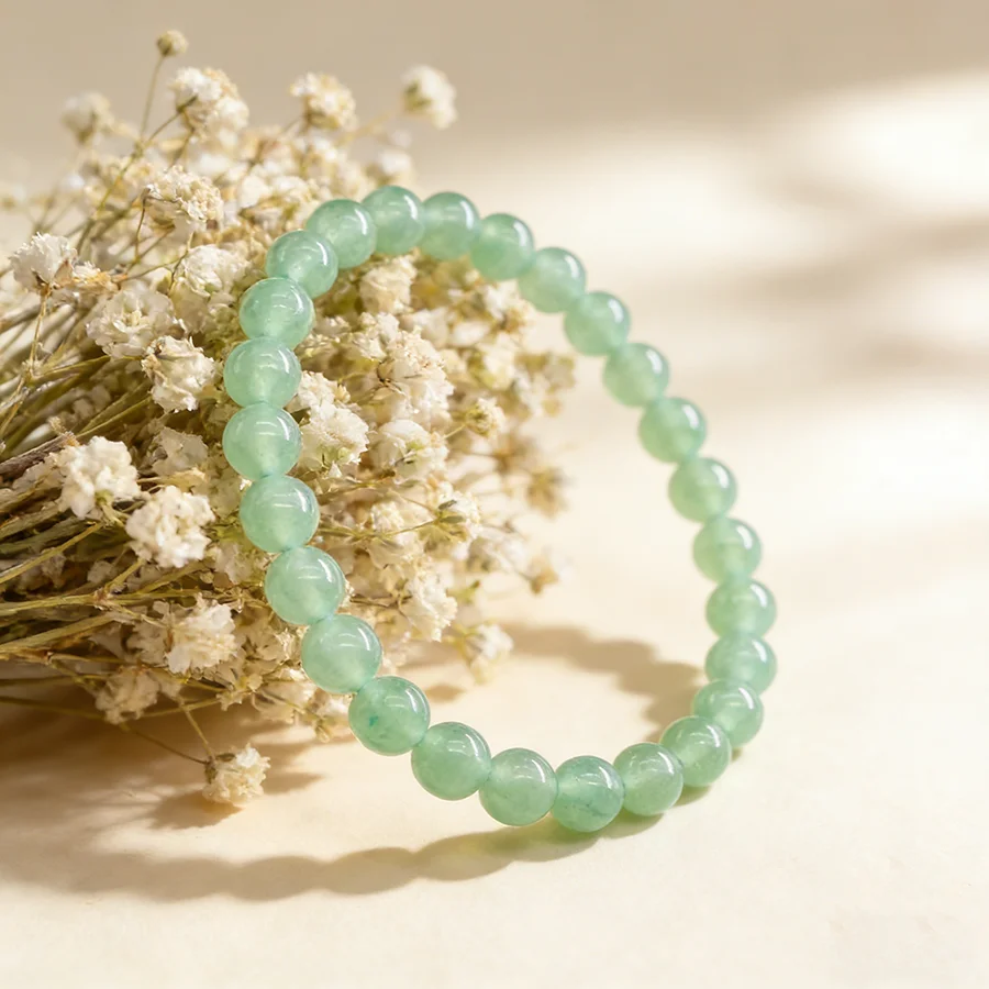 J-Yoga Fitness - 6 8mm Natural Green Aventurine Stone