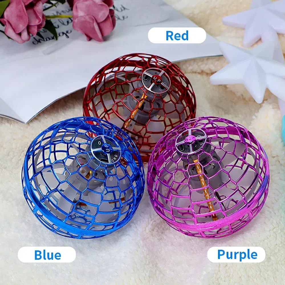 Boule Volante Lumineuse Avec LED – Boomerang Volant, Mini Drone Main Pour Enfants Et Adultes, Rose, Rechargeable USB