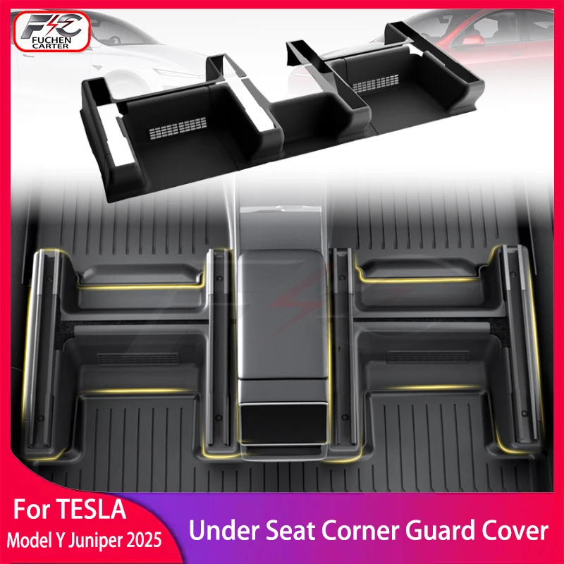 

For Tesla Model Y Juniper 2025 TPE Under Seat Corner Guard Seat Slide Rails Protector Cover Anti-Kick Decor Flocking Accessories