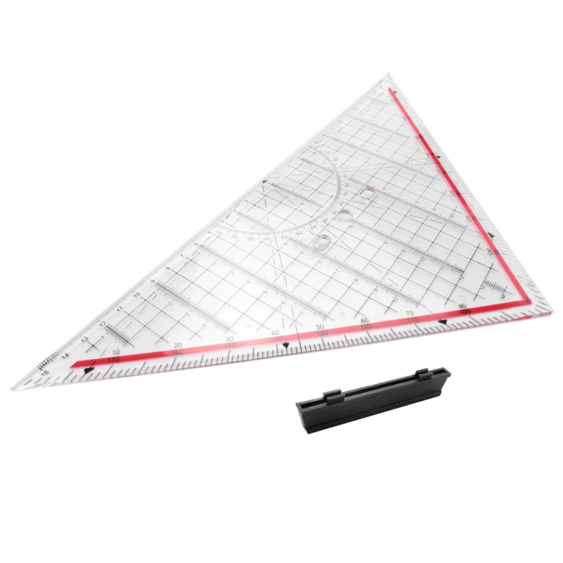 Drawing Triangle Ruler Multi-Function Drawing Design Ruler With Handle Protractor Measurement Ruler Stationery