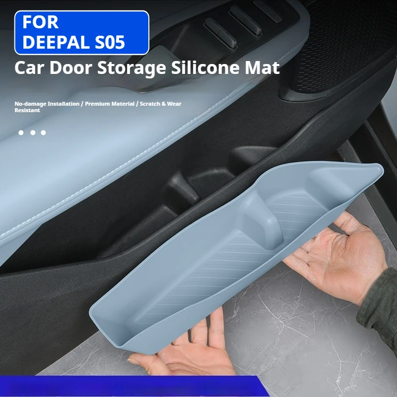 

For Changan DEEPAL S05 Car Door Storage Box Silicone Upper and Lower Doors Storage Organizer Modification Interior Accessories