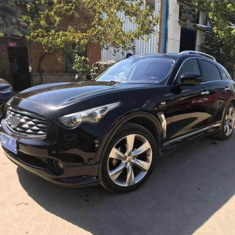 For Front Rear Bumper Lip Splitter Side Skirt Infiniti FX35 FX37 Surrounded By Cars Body Kit Black Accessories 2009-2016
