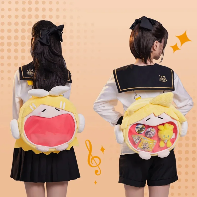 

Official anime kagamin Rin Len itabag VOCALOID cosplay Ita bag men Plush Backpack women DIY bag school velvet shoulder bag