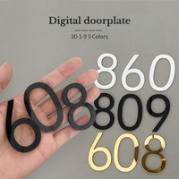 Number Plate Self-adhesive Doorplate Acrylic 3D Numeral Sign Gate Digits Decoration Stickers Label Hotel for Home Accessories