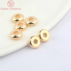 Cuentas espaciadoras redondas de Latón chapado en oro de 24K, accesorios para la fabricación de joyas, 5x2MM, 6x2MM, 7x3051 MM, 20 unidades, 1,8