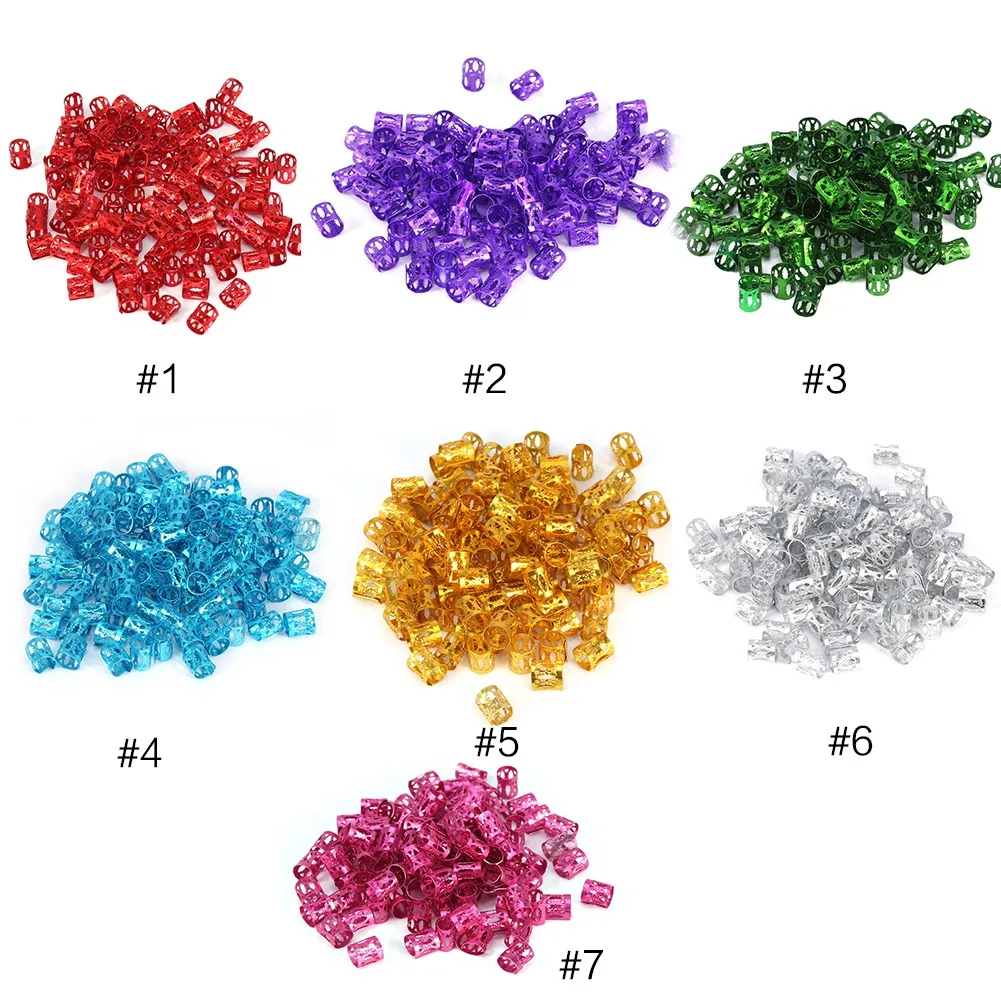 Hair Beads 100PCS/Bag New Colorful Hair Braiding Beads Rings Cuff Styling Decoration Tools 7 Colors Hair Braid Rings