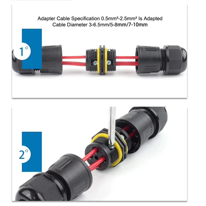 1PCS IP68 Outdoor Waterproof Rainproof Wire Cable M16 Quick Coupling 2/3 Core Connector Screw Crimping Connection Terminal Block