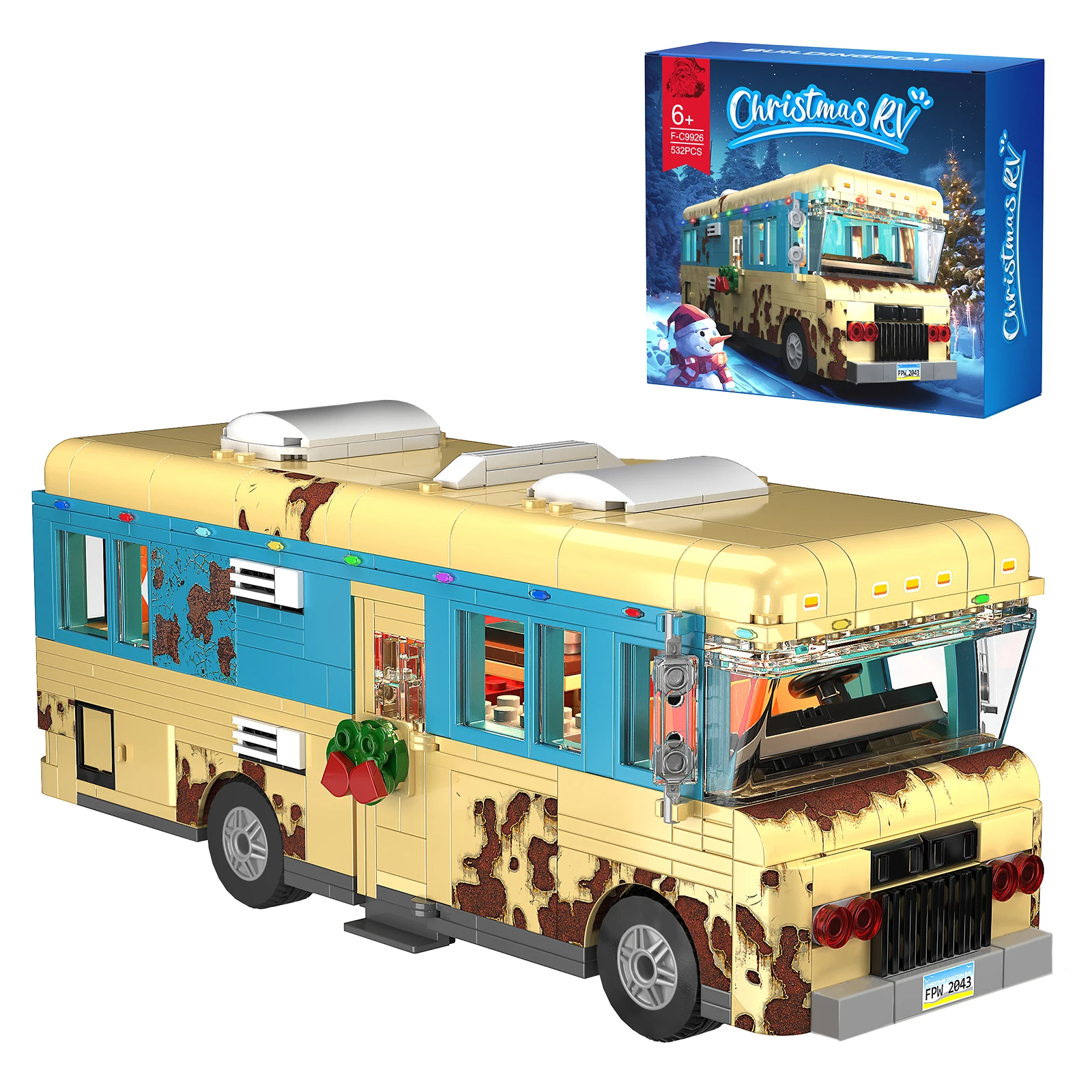 

Christmas Cousin's RV Building Kit 10.1 Inch Christmas RV Blocks Toys Gifts for Boys, Girls, Family, and Friends (532pcs)