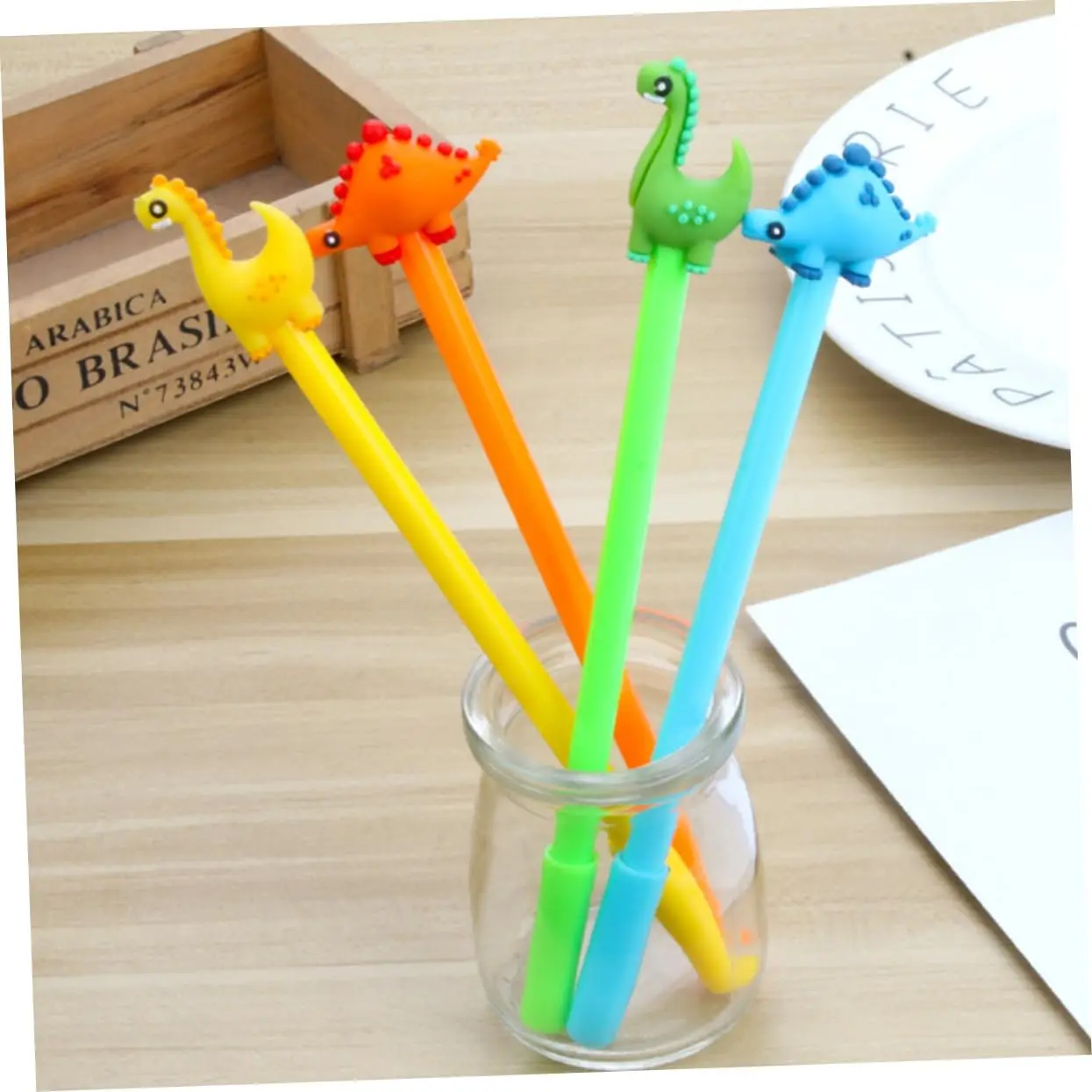 Dinosaur Gel Pens Set Creative Kawaii Animal for School Supplies Smooth Writing for Boys and Girls