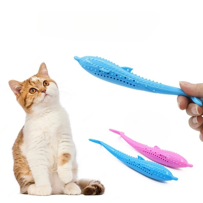 Cat Chew ของเล่น Catnip กัดปลาจําลองลูกแมวของเล่นซิลิโคนทําความสะอาดฟัน Interactive ของเล่นแมวอุปกรณ์