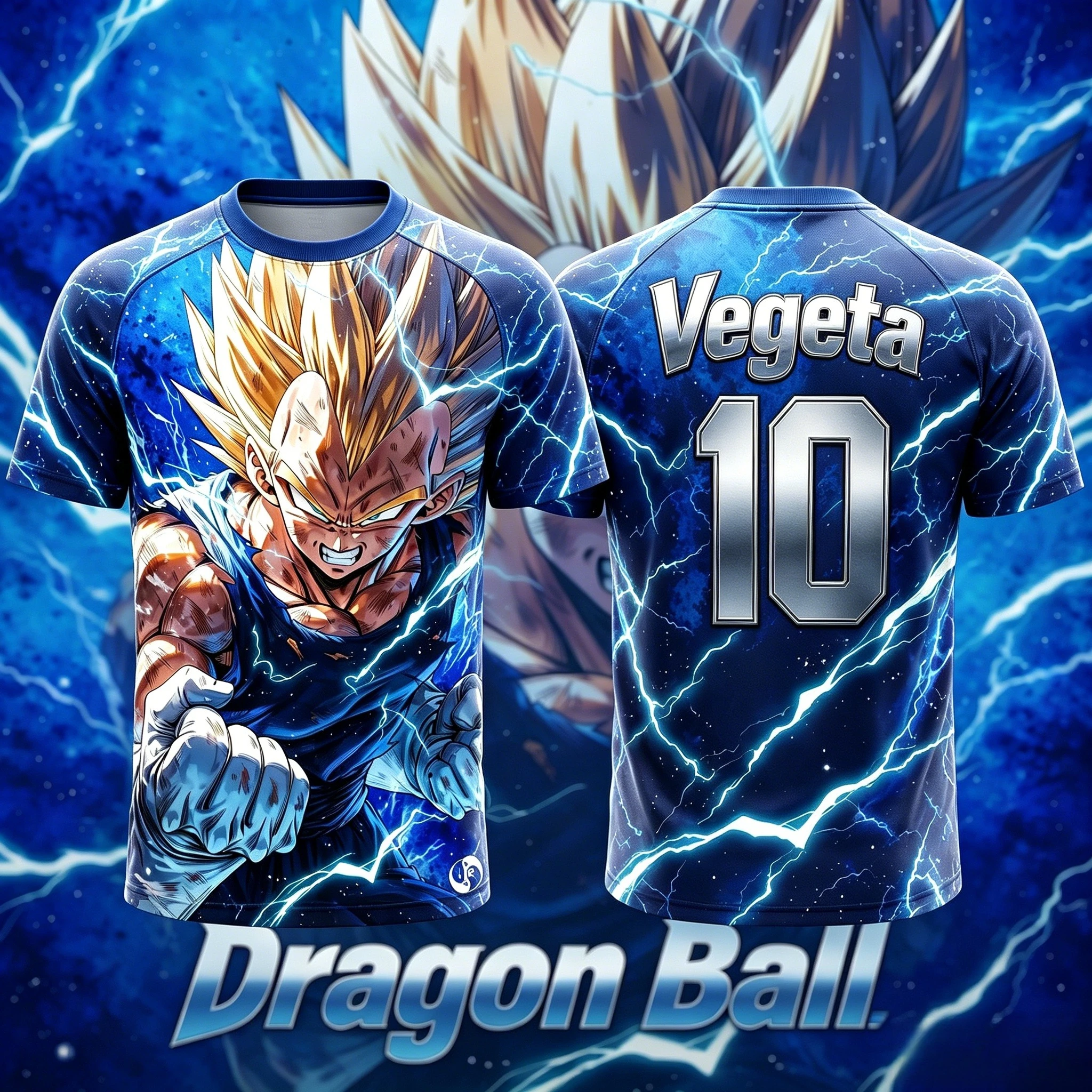 Dragon Ball 2026 Summer New NO.10/7 Vegeta Anime T-Shirt Adult Men's 3D Printed Football Jersey T-Shirt Kids Special Jersey Y2k view 2