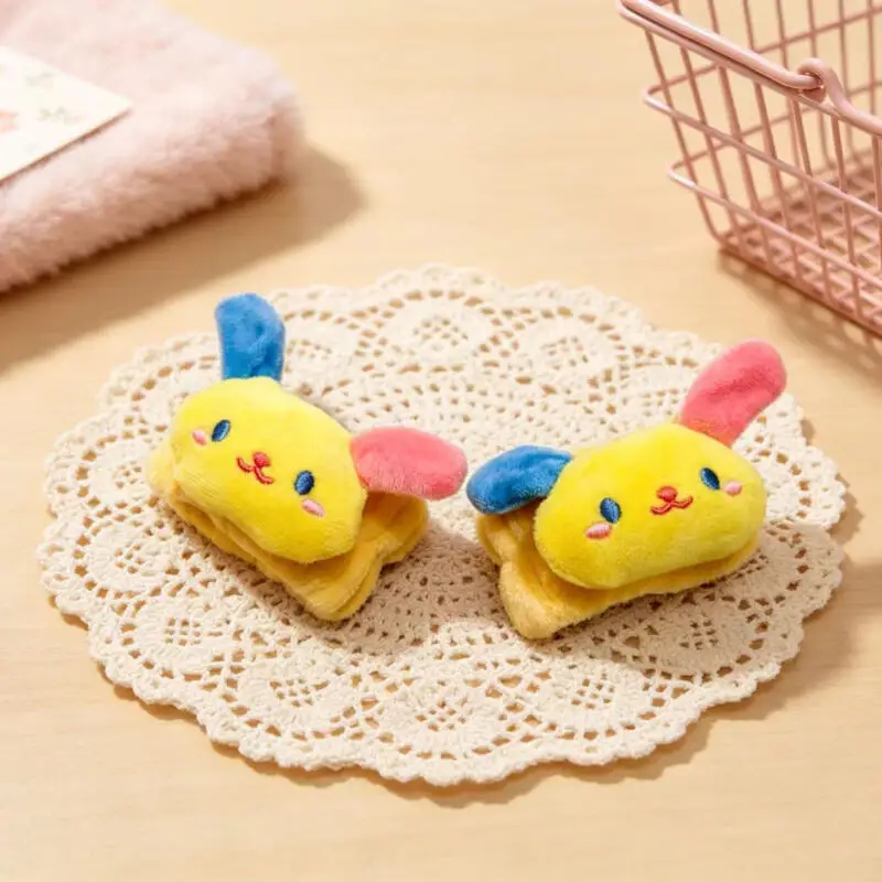 Japanese Kawaii Cartoon Flower Rabbit Wristband Plush Toy Makeup Clean The Face Elastic Wristband Moisture Proof Holiday Gifts