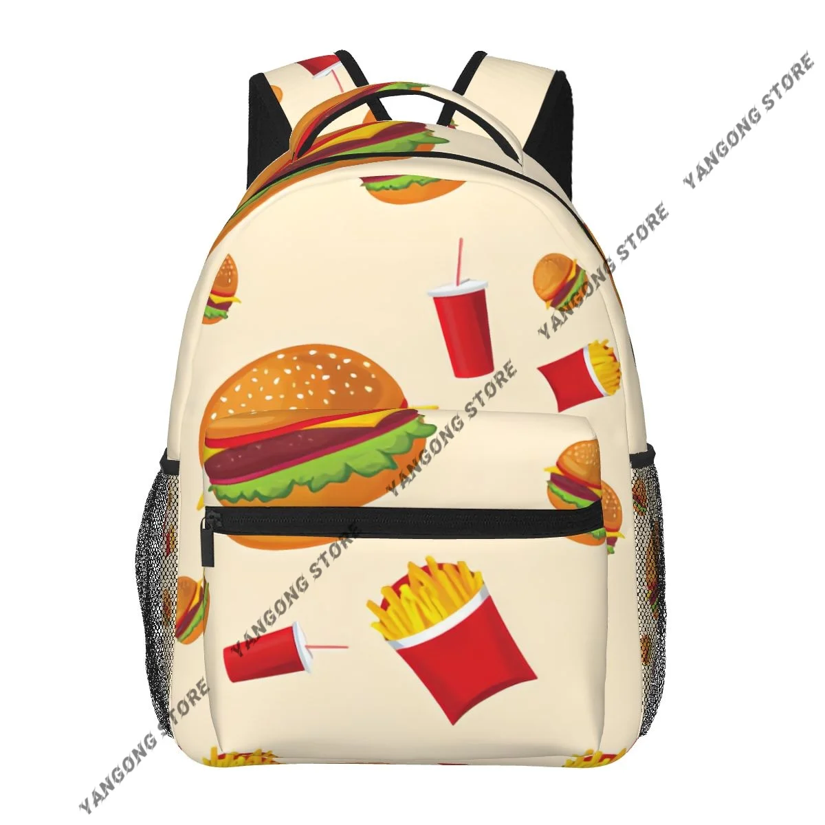 

2026 Unisex Fries Coca-cola And Hamburger Female Travel Daypack Laptop Backpack Book Schoolbags Feminina School Casual Women Bag