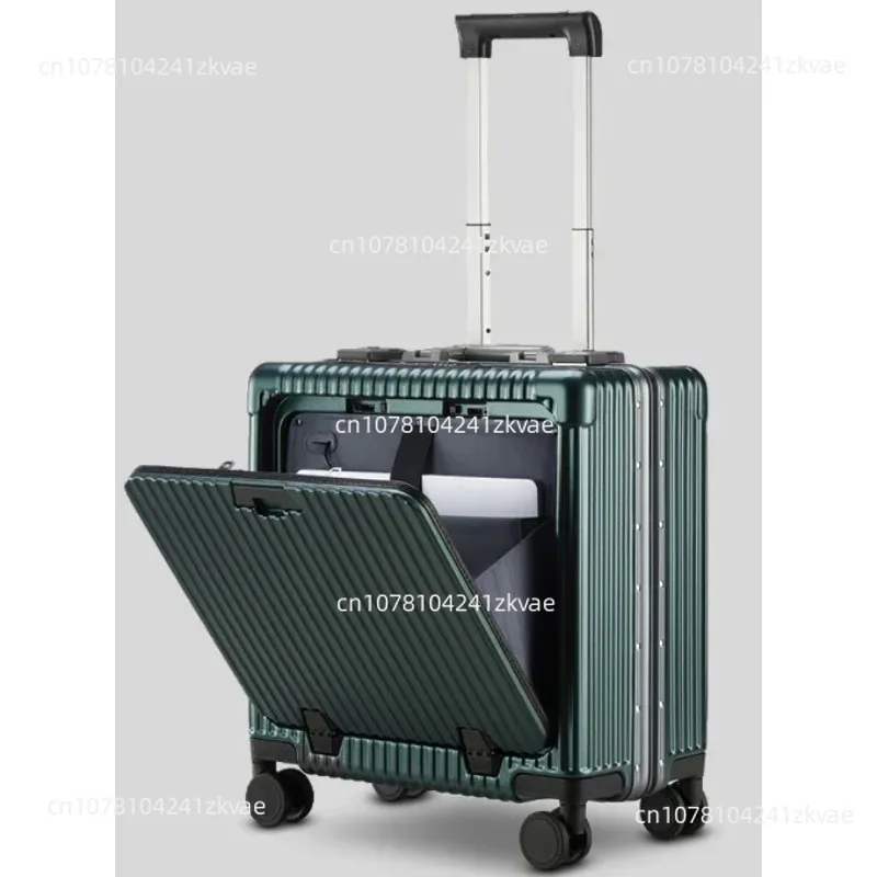 Front opening boarding suitcase can be placed in computer  password 20 inch universal wheel charging travel