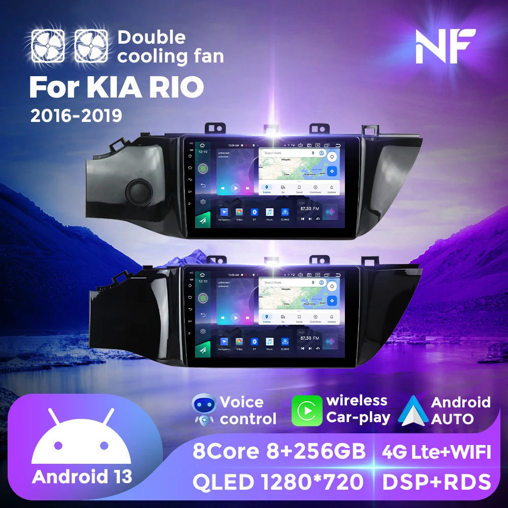 

NF Dual Cooling Fan Android All in One For Kia RIO 4 2016 - 2020 Car Radio Multimedia Player GPS Navigation For Wireless Carplay