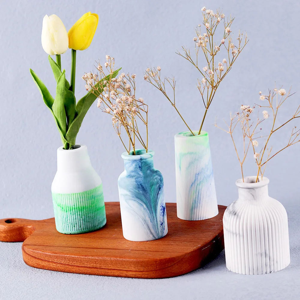 Planter Vases Silicone Molds Diy Epoxy Plaster Concrete Flower Pot Injection Mould Gardening Decor Home Crafts Handmade Gift