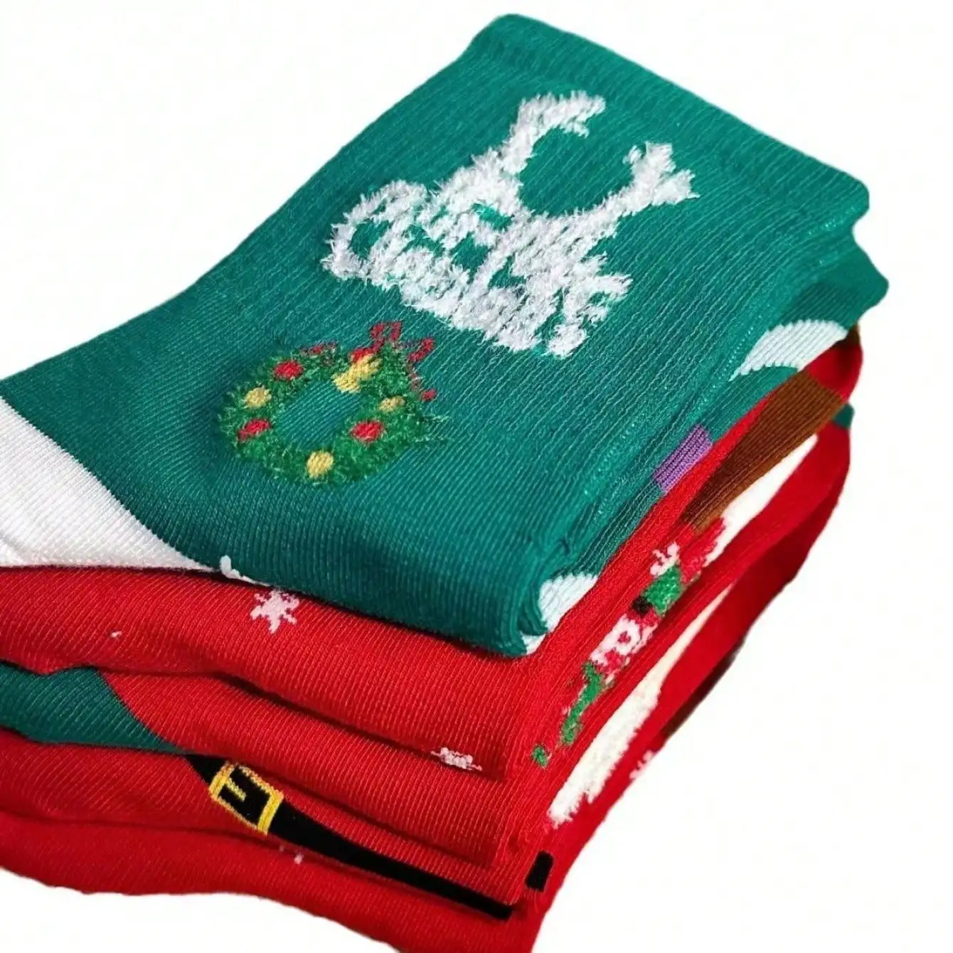 5 أزواج من جوارب عيد الميلاد الكرتونية، زينة عيد الميلاد المجيد للمنزل، هدايا عيد الميلاد، مستلزمات رأس السنة الجديدة السعيدة #4
