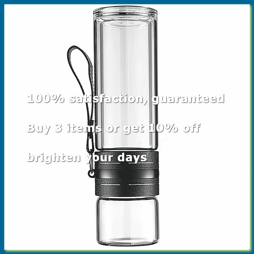 Tea Infuser Bottle, 450ml Double Wall Glass Tea Infuser Bottle Leakage Proof Travel Portable Water Separation Tea Bottle