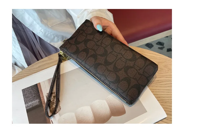Neue Reißverschluss-Langbörse für Damen & Herren, Geldbörse mit mehreren Kartenfächern, Handgelenk-Clutch, Kartenhalter, Münzfach, Geldfach. – Detail 2