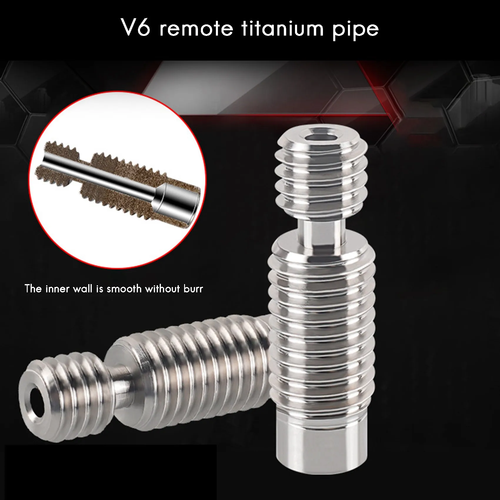 Suitable for 3D Printer Accessories 1.75mm Full Metal V6 Remote TC4 Titanium Alloy Hose(3