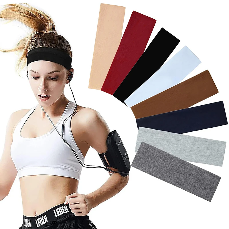 

8 Pcs Soft & Smooth Girls Stretchy Hair Bands Solid Colour Hair Bands Breathable Sweat Absorbent Ultra Thin Hair Bands