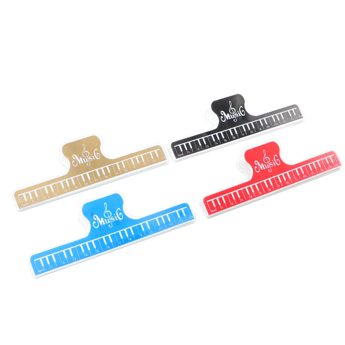 4 Pcs Piano Music Holder Music Book Clip Note Clip For Pianist Music Lover (Red + Golden + Black + Blue, 1 Pcs Each)