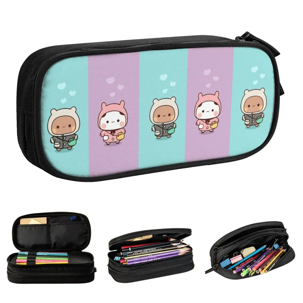 

Panda Bear Hug Bubu Dudu Pencil Cases Creative Mochi Mochi Peach Cat Pen Bags Big Capacity Students School Gifts Pencil Box