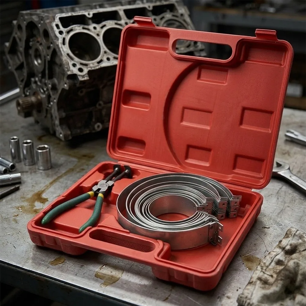 Red For Piston Ring Installer Kit for Vehicle Maintenance - Manganese Steel 27 22 5cm Precise Dimension Control