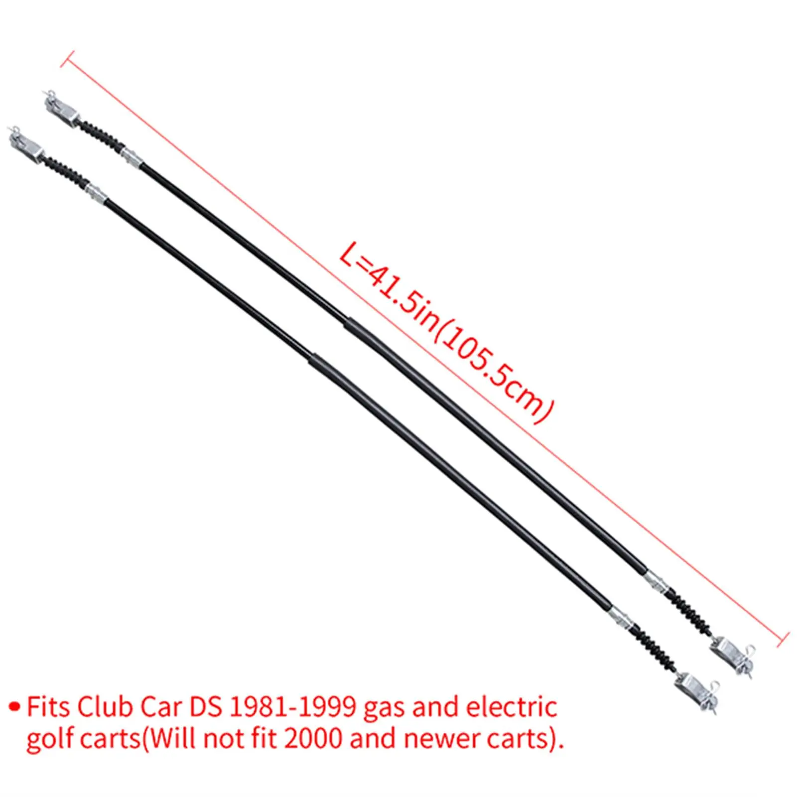 Club Car Brake Cable Set Replacement Stainless Steel Core Golf Cart Accessories Compatible 1011403 10111258 for DS 81-99