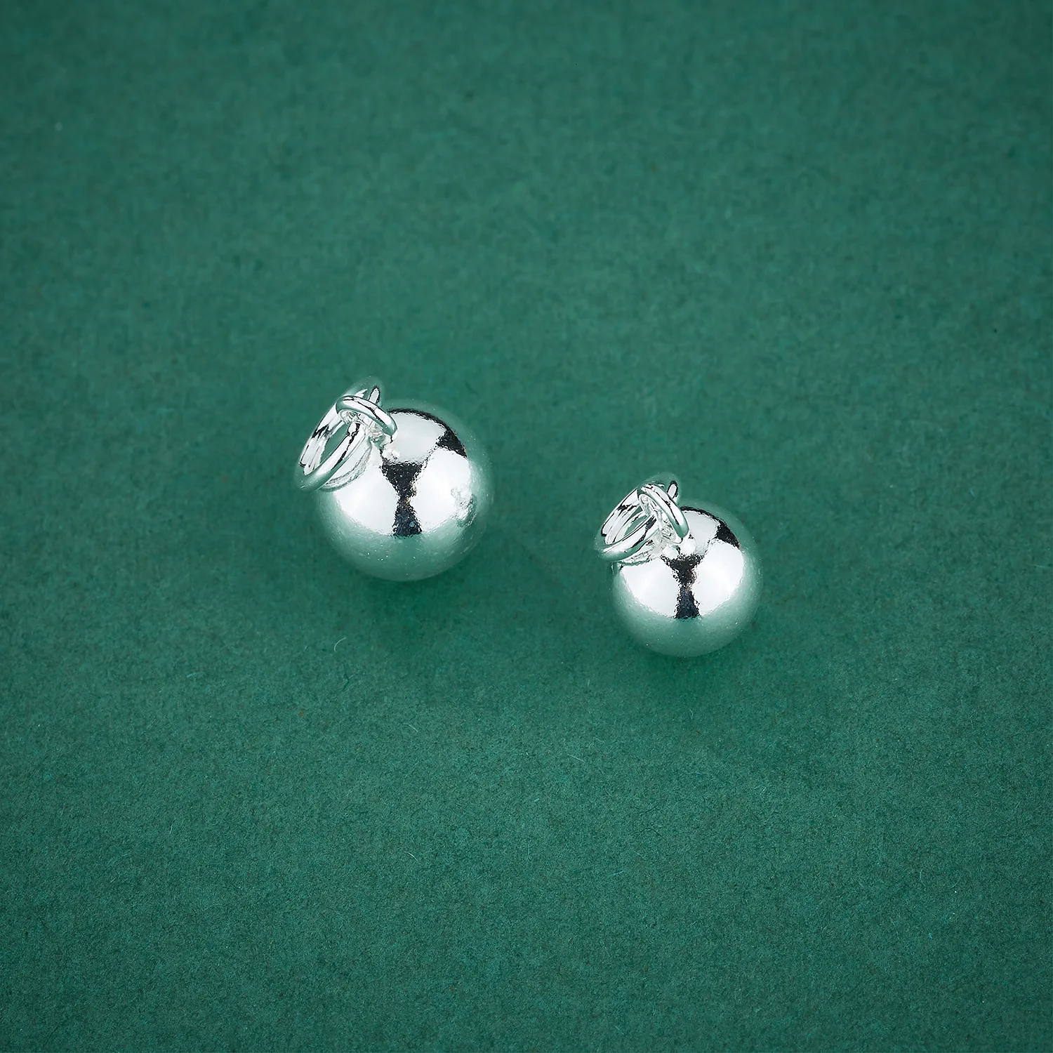 1pc 925 Sterling Silver Round Ball Charms(No Ringing) 4-8mm Glossy Ornament Pendants DIY Gift Necklace Jewelry Making Findings