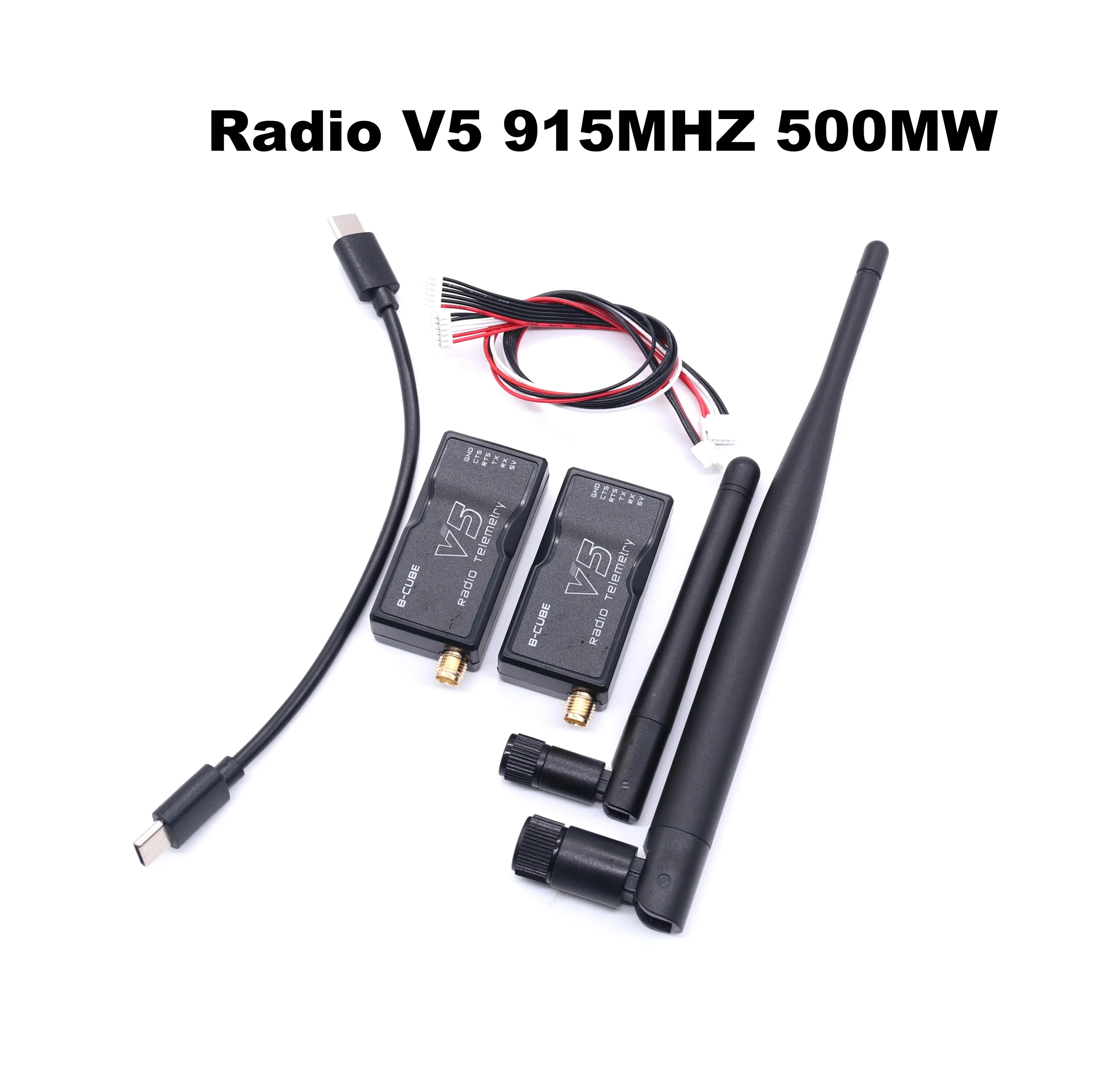 3DR Radio V5 Telemetría 433Mhz 915Mhz 100MW/500MW Módulo de transmisión de datos de aire y tierra con cables OTG para APM 2.8 /Pixhawk 2.4.8