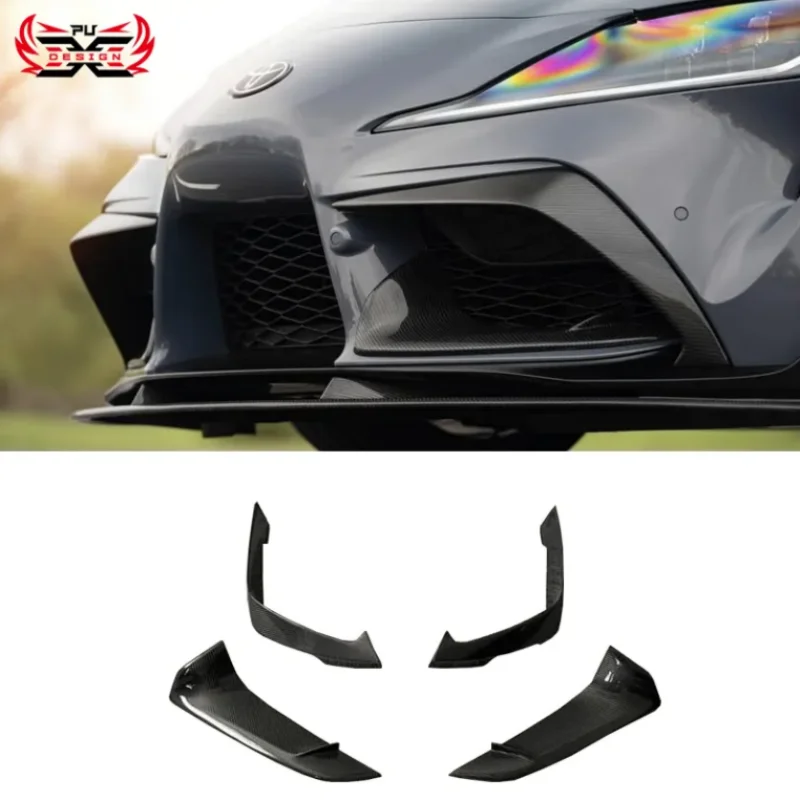 

Wholesale 4 PCS Carbon Fiber Front Canards Front Bumper For Toyot Supra A90 A91 Mk5