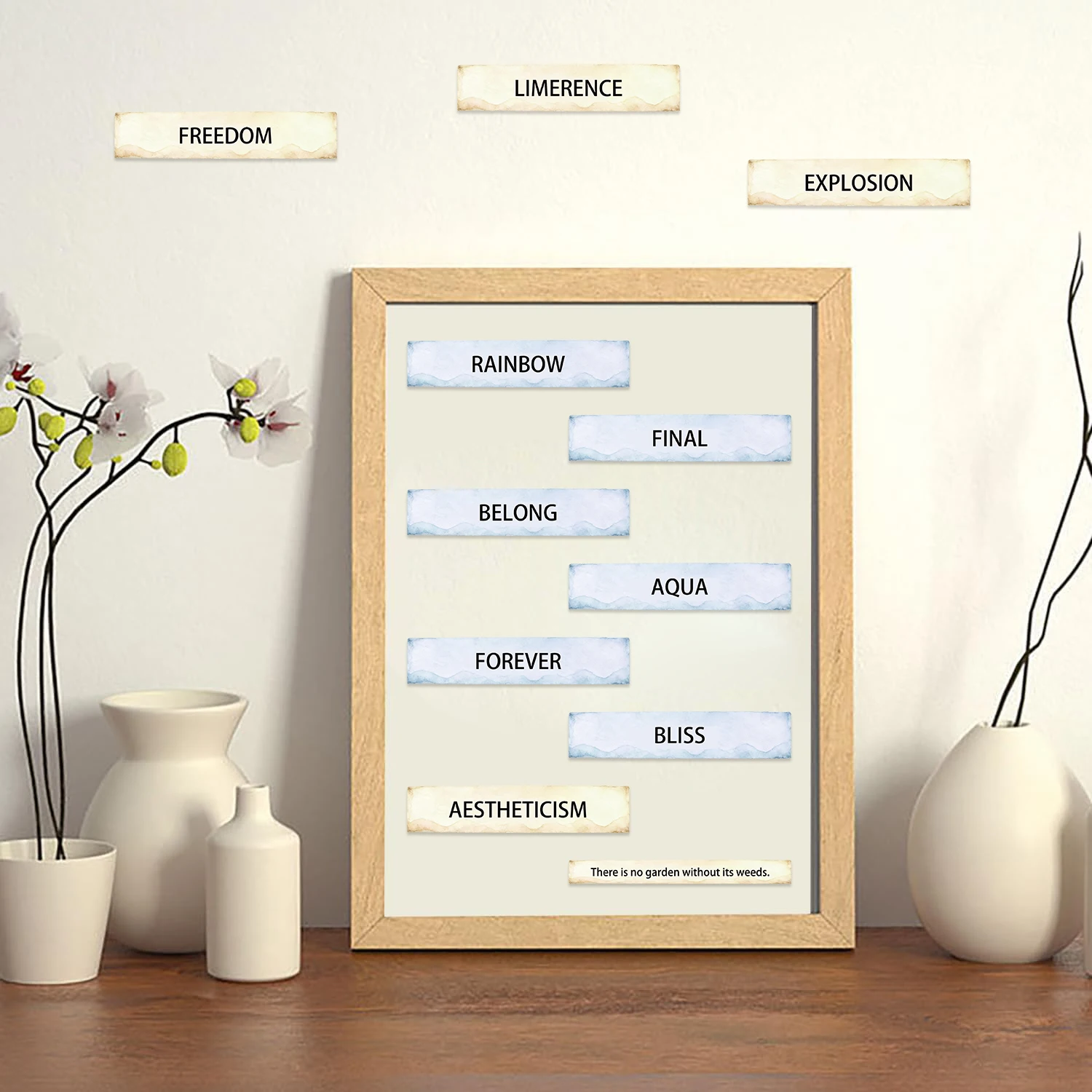 50PCS Cartoon Retro Tags Stickers Creative Vocabulary Graffiti Decoration DIY Notebook Suitcase Phone Water Cup Guitar Kids Toys