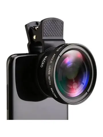 2 IN 1 Lens Universal Clip 37mm Mobile Phone Lens Professional 0.45X 49uv Super Wide-Angle + Macro HD Lens For iPhone Android