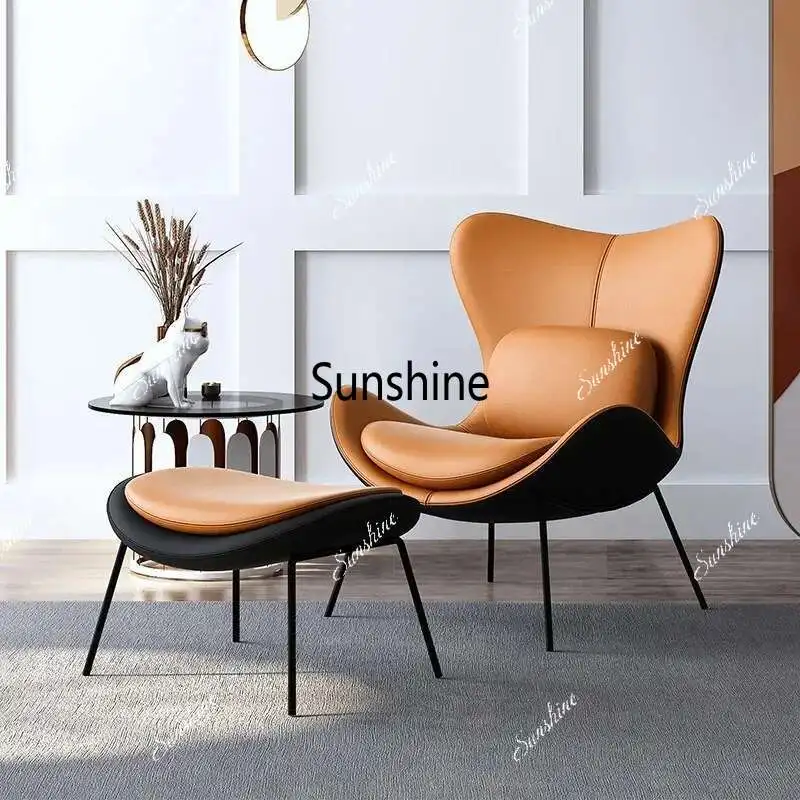 Wingback Lounge Living Room Chair Luxury Leather Waterproof Living Room Chair Armchair Floor Bedroom Sillas Home Furniture