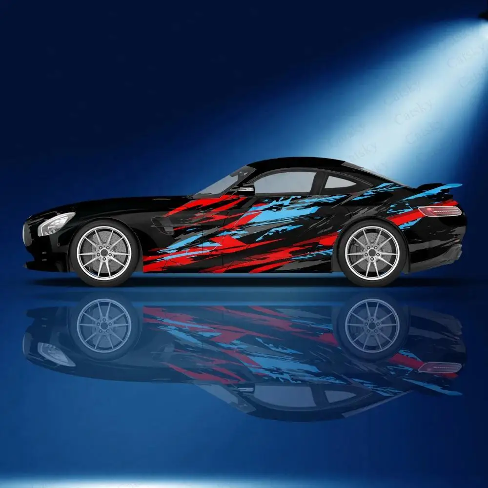 

Ink Splash Geometric Striped Sticker Car Universal Vinyl Wrap Self-Adhesive Full Color Accessories Sticker Decal Decoration