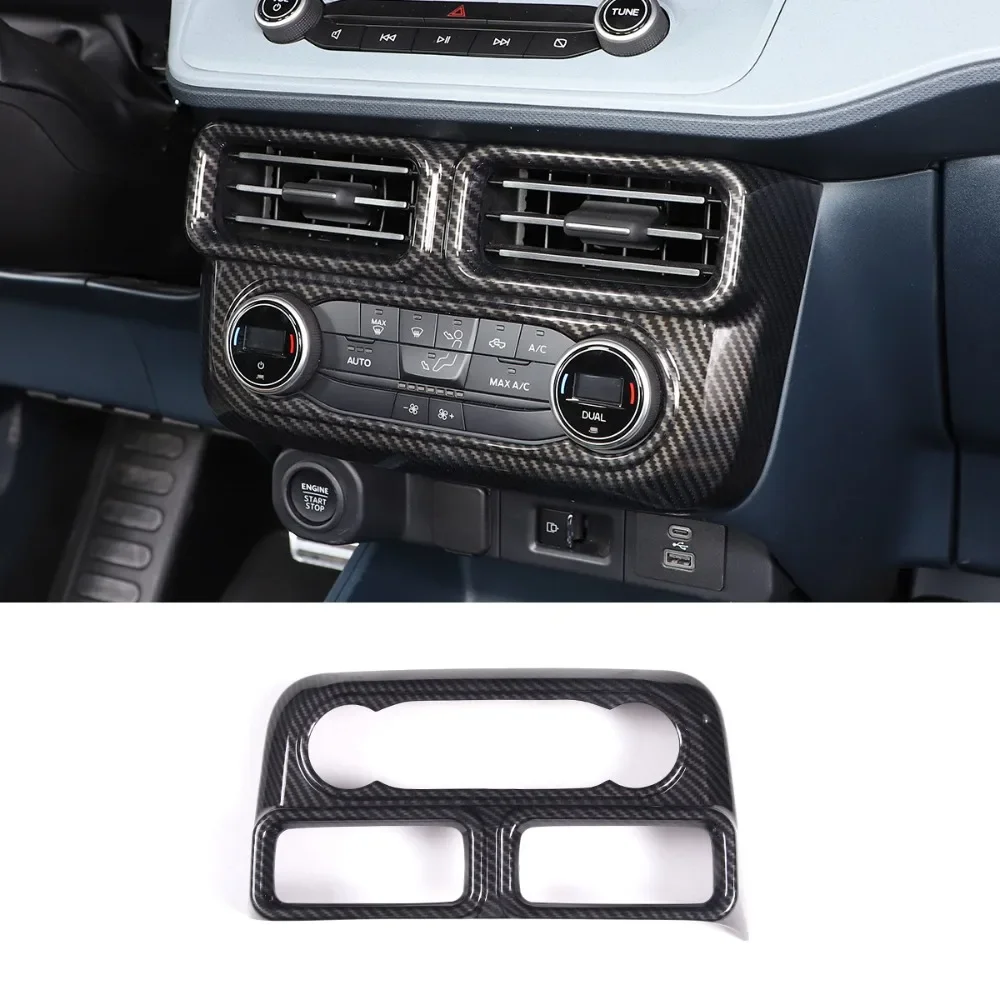 

Central Control Multimedia Knob Button Sticker For Ford Maverick 2022 ABS Frame Cover Trim Carbon Fiber Accessories