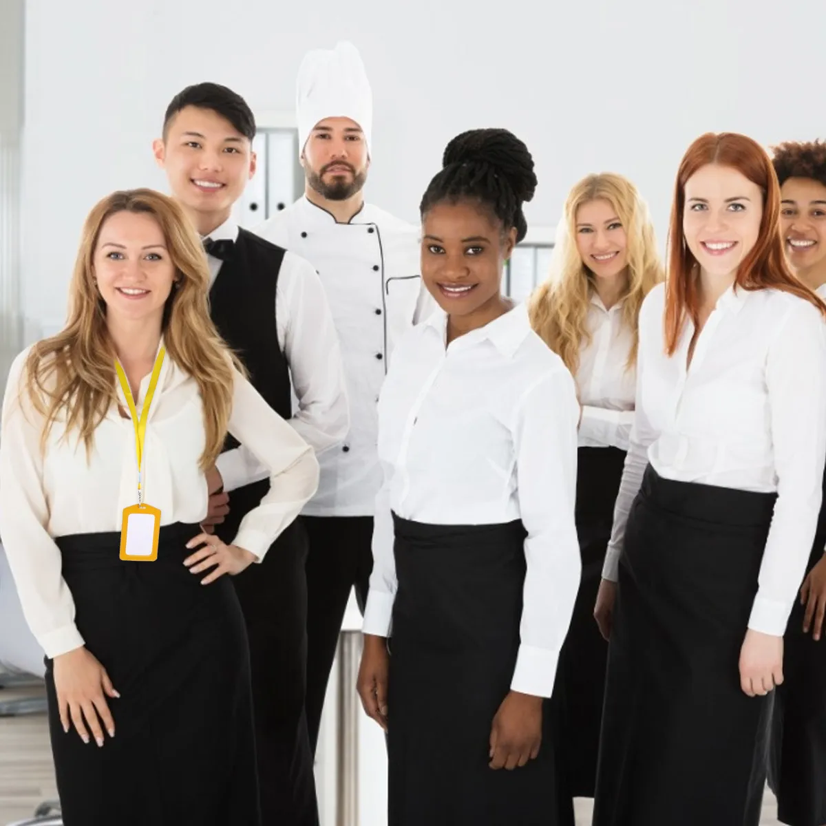 

Набор из 8 водонепроницаемых прозрачных двусторонних чехлов-держателей для ID-карт и бейджей с ремешком для ежедневного использования