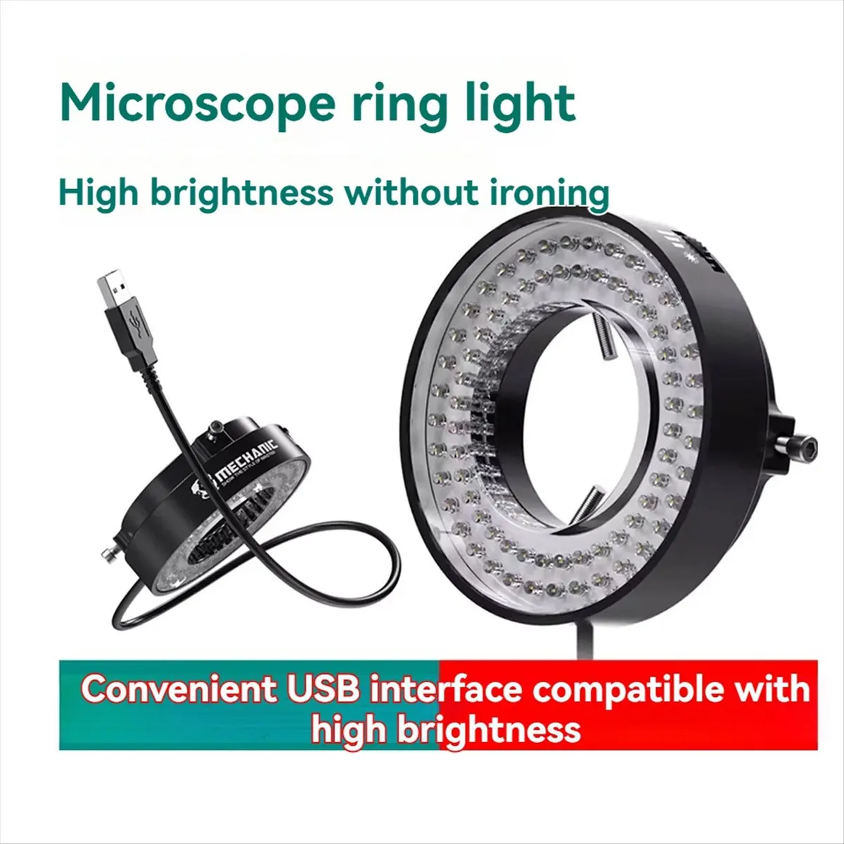 

Микроскоп-лампа A72U с LED-подсветкой, 64 регулируемых светодиода, USB-подключение, для пайки и ремонта печатных плат
